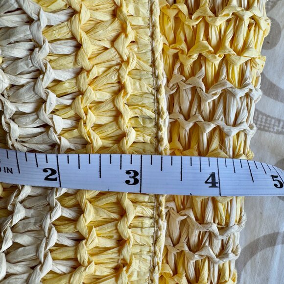 Yellow Striped Straw Crochet Tote - Picture 8 of 9